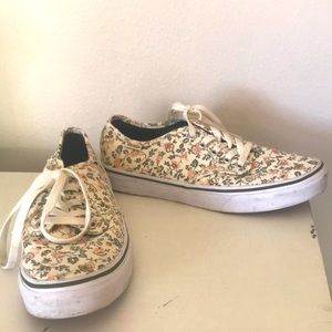 VANS floral tennis shoes